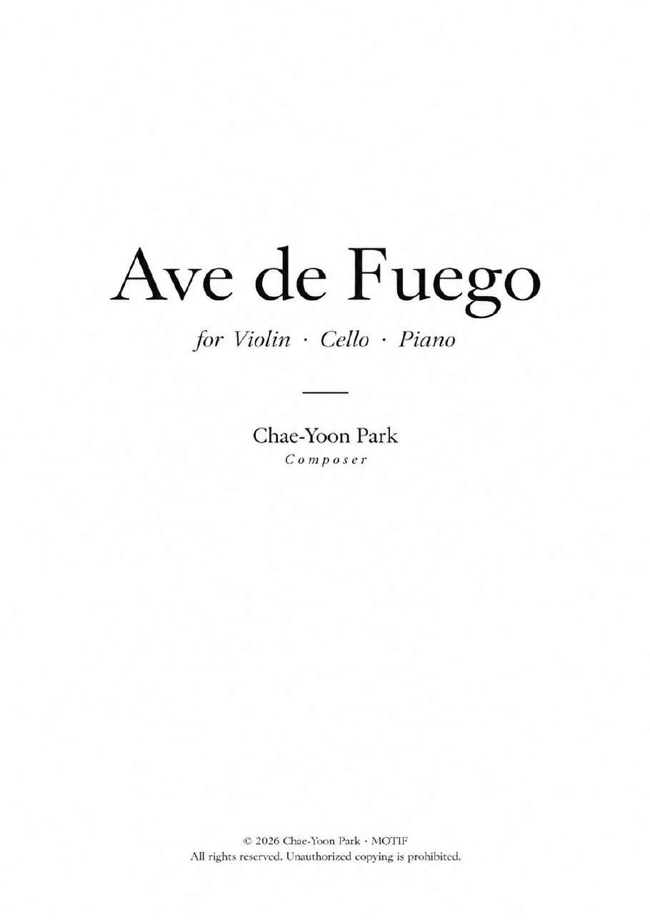 Ave de Fuego score preview cover