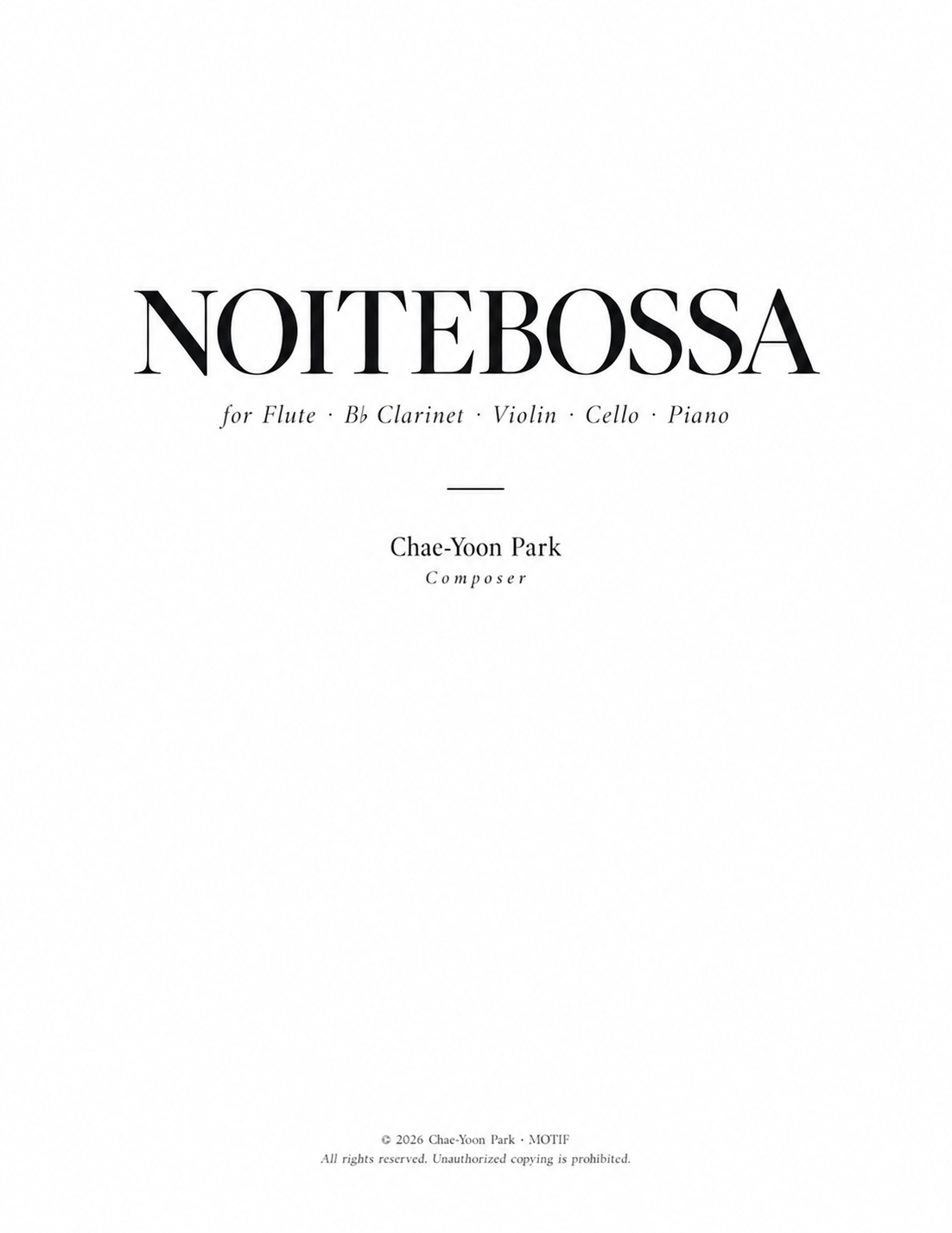NOITEBOSSA full score cover